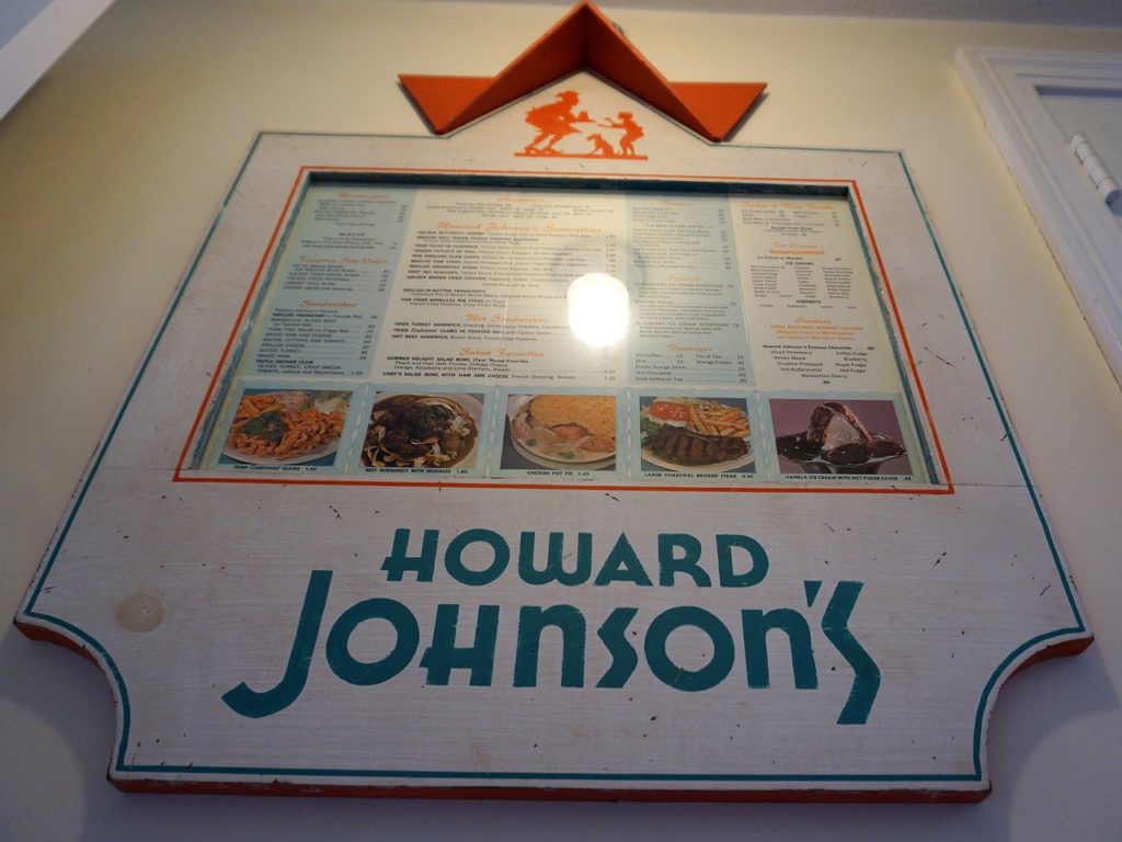 Hanging in the hallway is a vintage Howard Johnson's menu. Jim Healy crafted the frame to display it. Photo credit: Ronni Newton