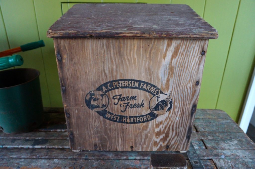 Jim Healy had to talk someone into selling him the A.C. Petersen Farm milk box. Photo credit: Ronni Newton