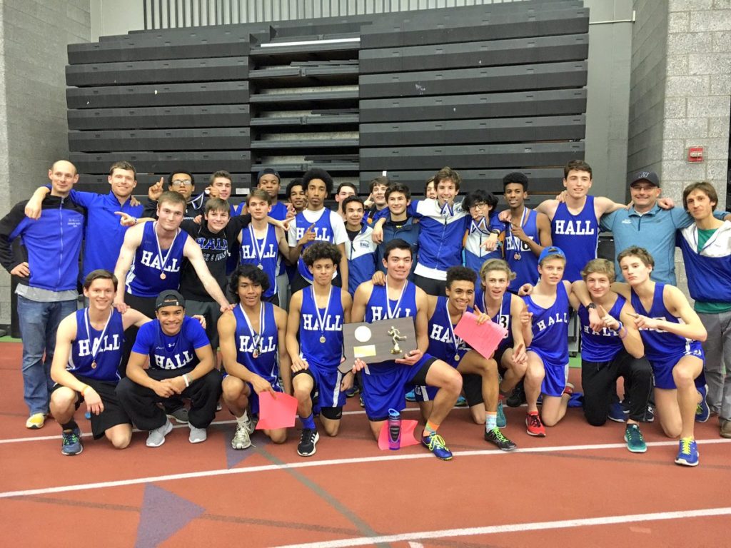 The Hall High School boys indoor track and field team won the Class L state championship on Feb. 11, 2017. Courtesy photo