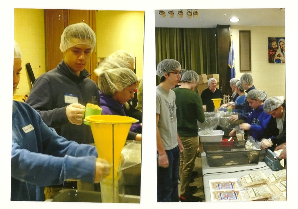 Teens made 20,000 meals at the Kids Against Hunger event in 2016. Submitted photo