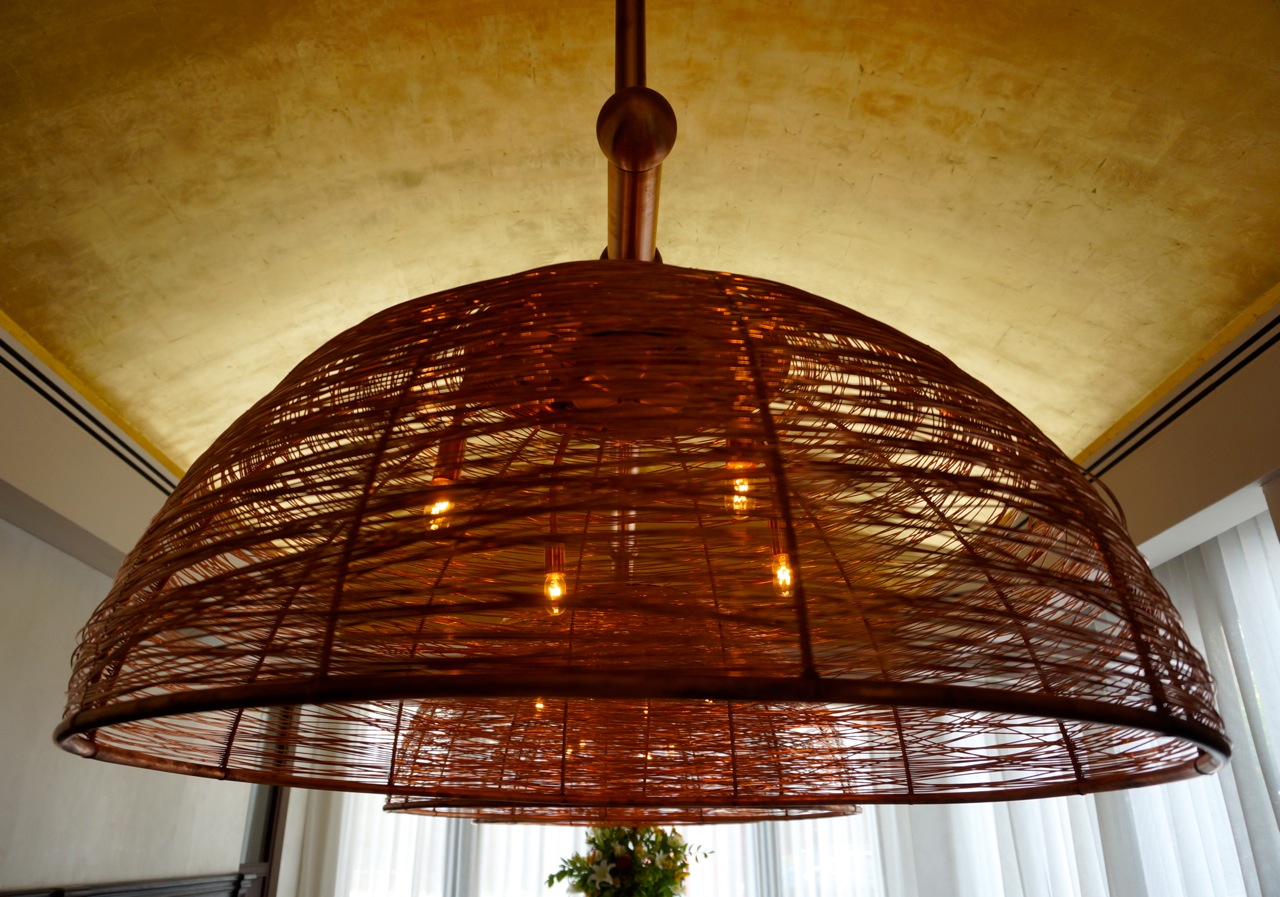 copper chandelier dining room