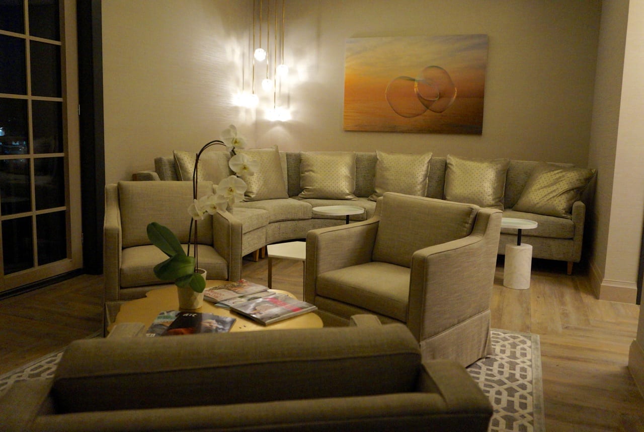 waiting room at delamar spa