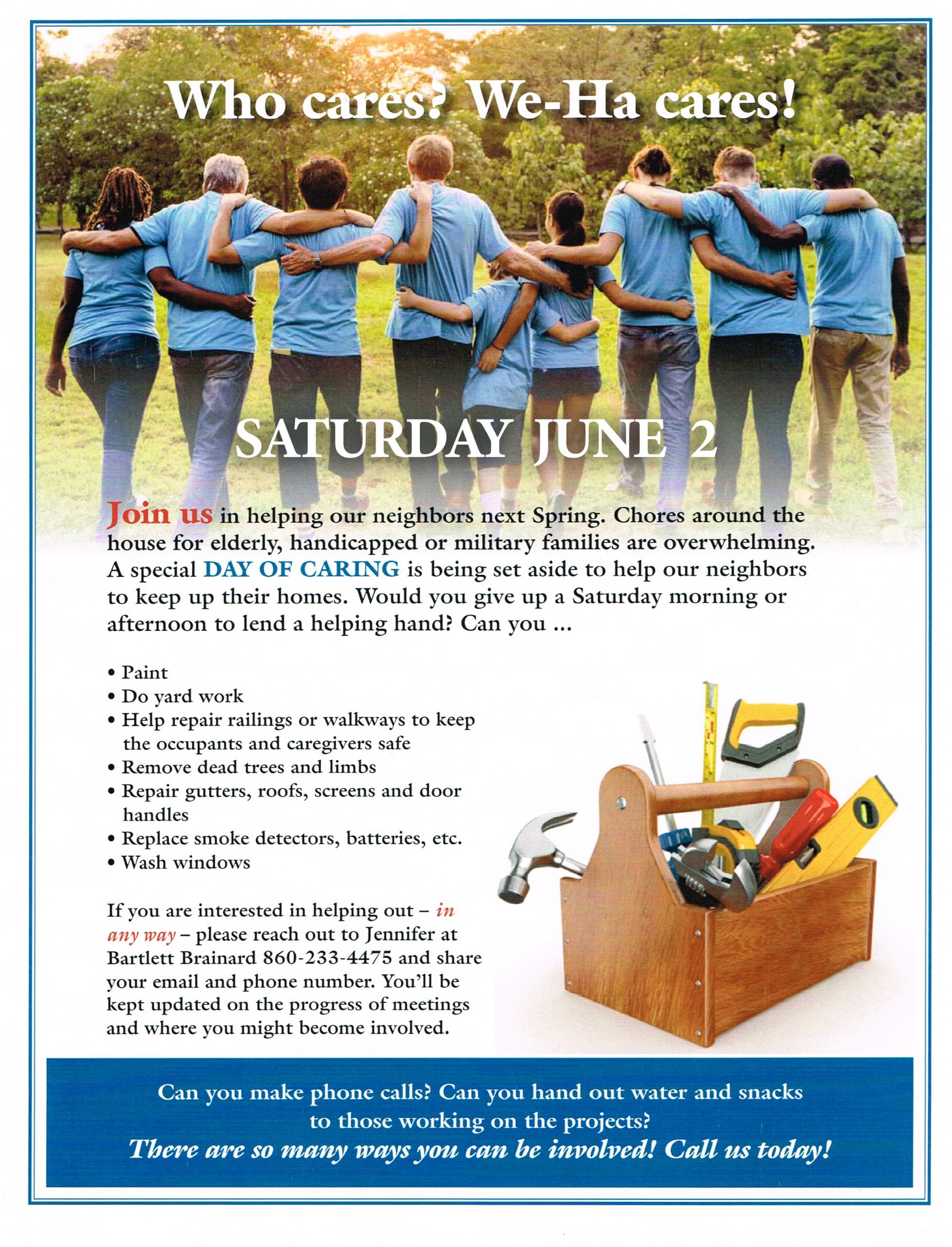 West Hartford Day of Caring Flyer – Volunteers
