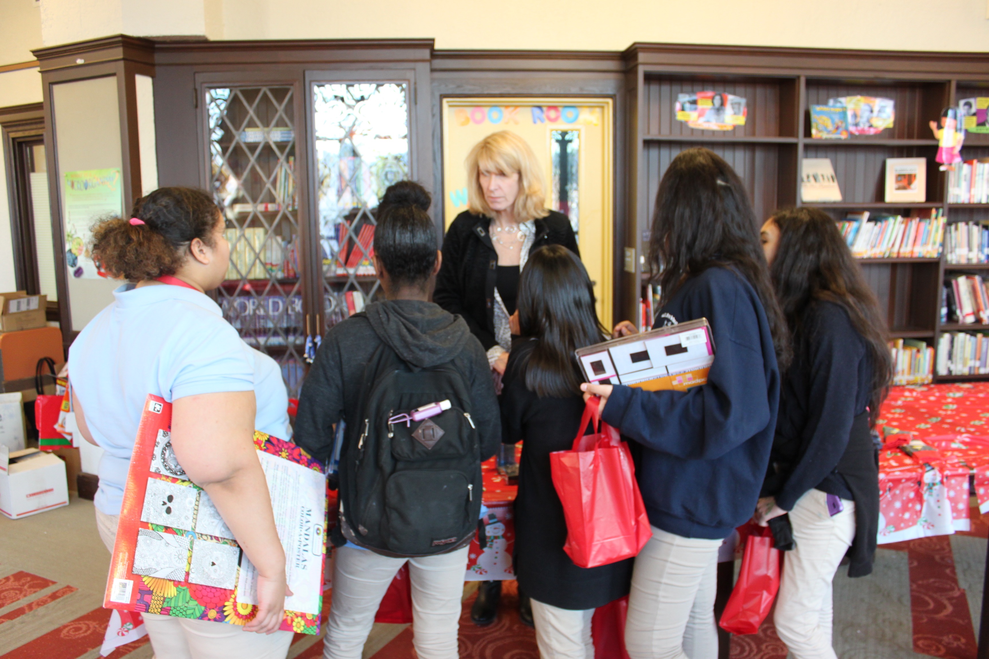 Fox students selected their gifts from Theresa Ravalese