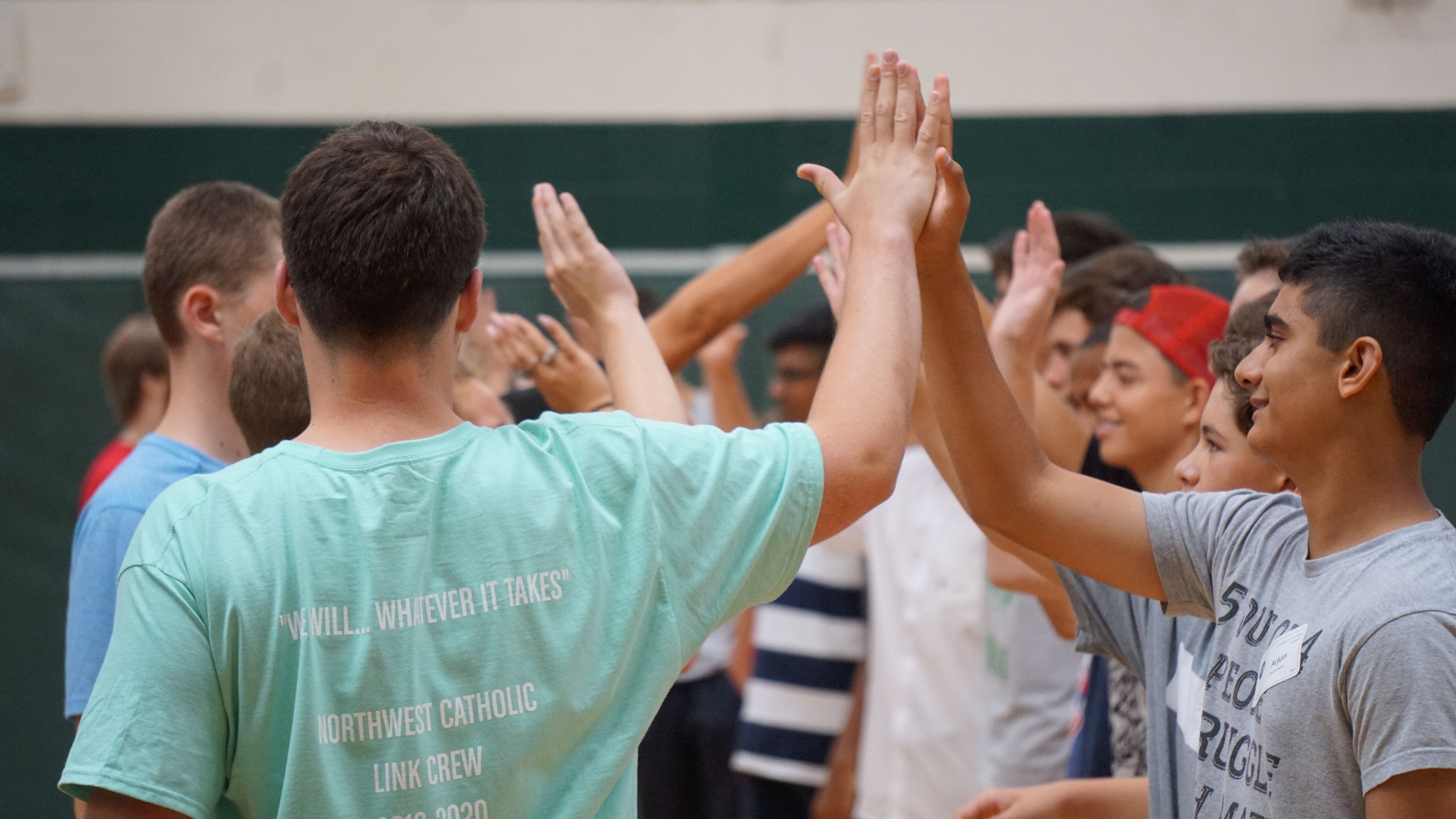 Northwest Catholic Link Crew welcomes the Class of 2023. School opens with 493 students (1)