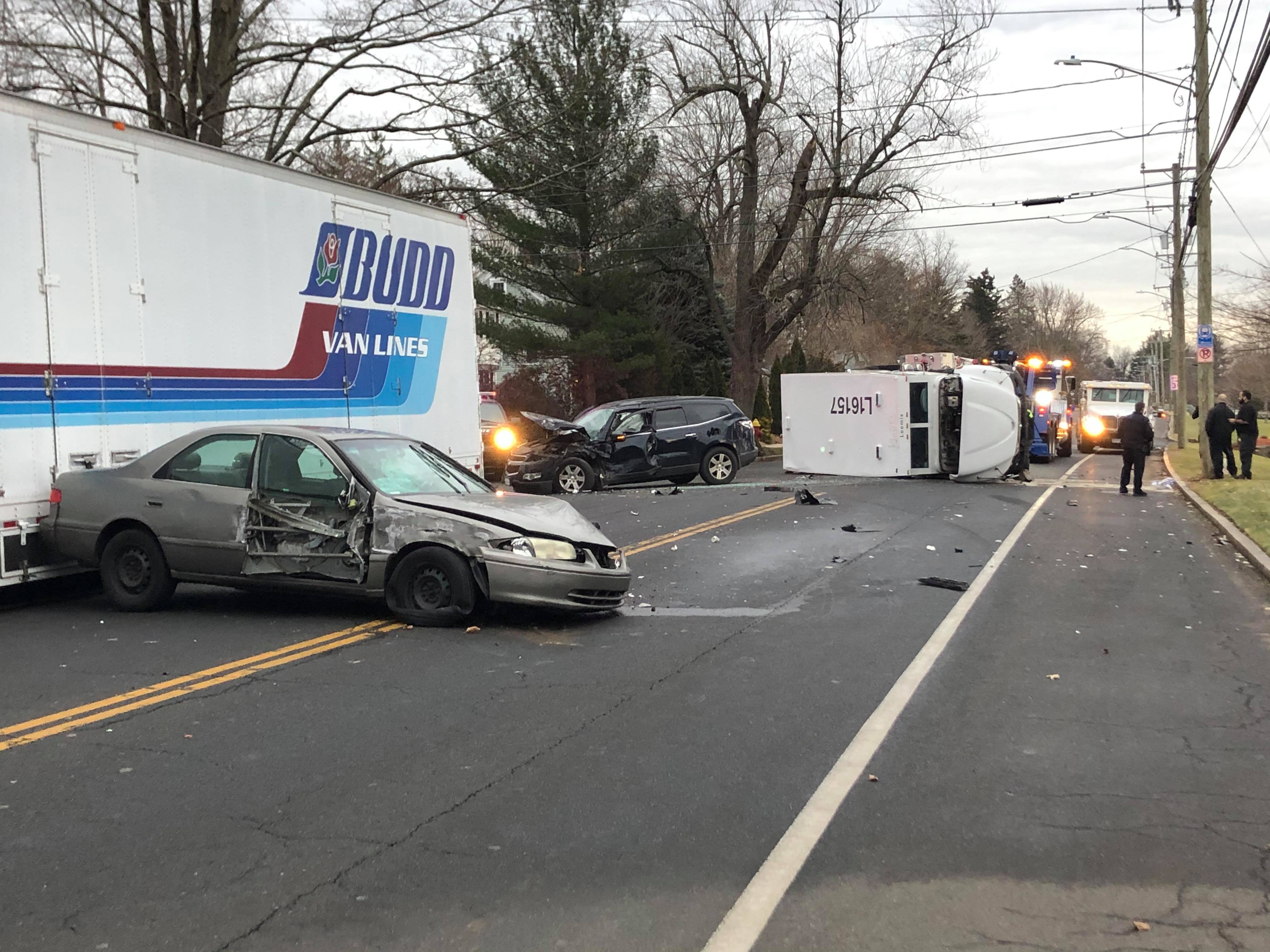 Image result for Armored car crash closes road for hours in West Hartford