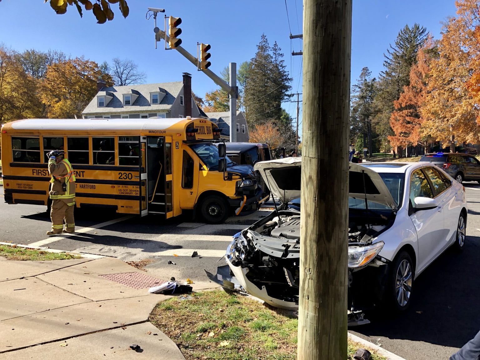 School Bus and Two Vehicles Involved in West Hartford Crash WeHa