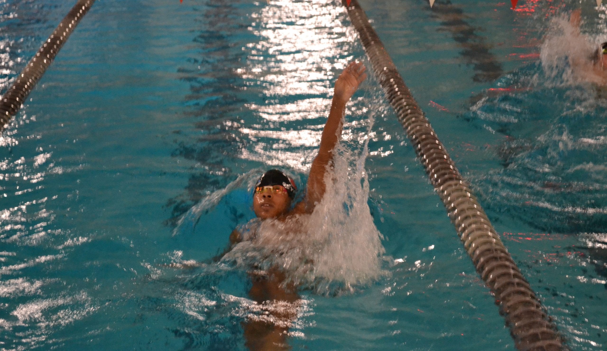 CONARD’S JUSTICE SEYMOUR ON HIS WAY TO 1ST PACE FINISH IN THE 200 YARD INDIVIDUAL MEDLEY