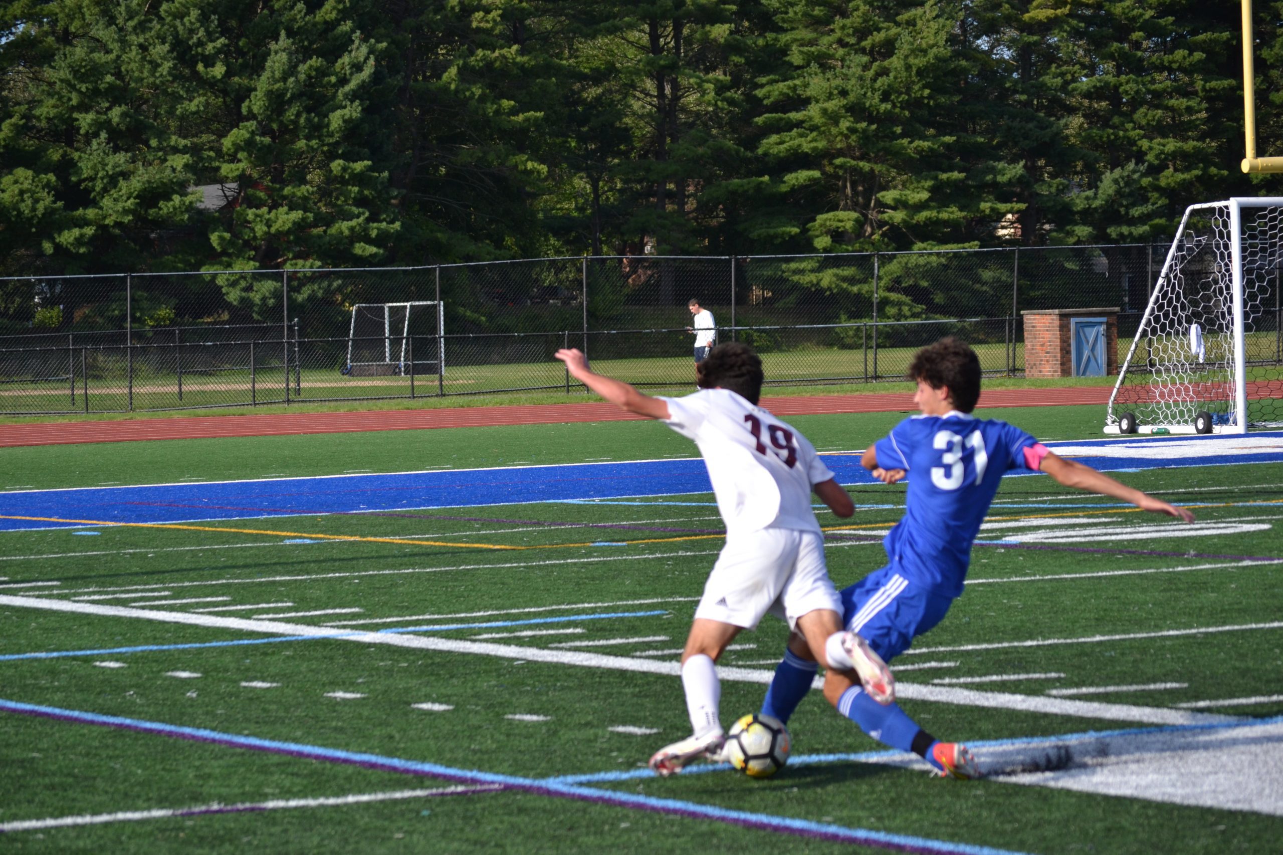 Hall Defender Tobias Ruffo Tackles The Ball From Farmington S Caden Gallagher 1077 We Ha West Hartford News