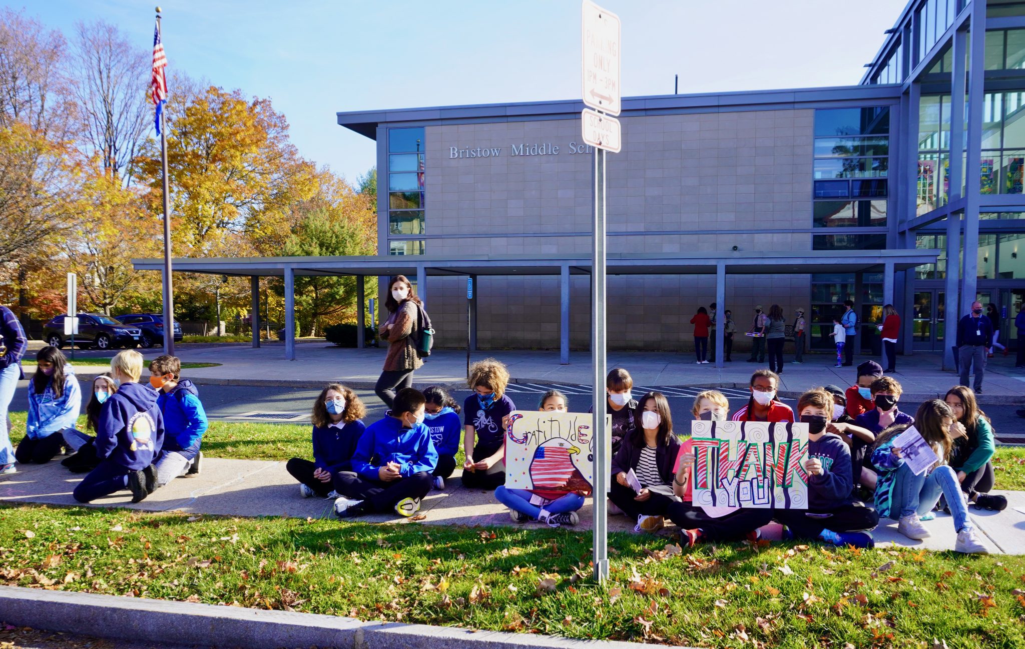 Bristow Middle School Students Bring Smiles to Veterans with Gift of Flag WeHa West