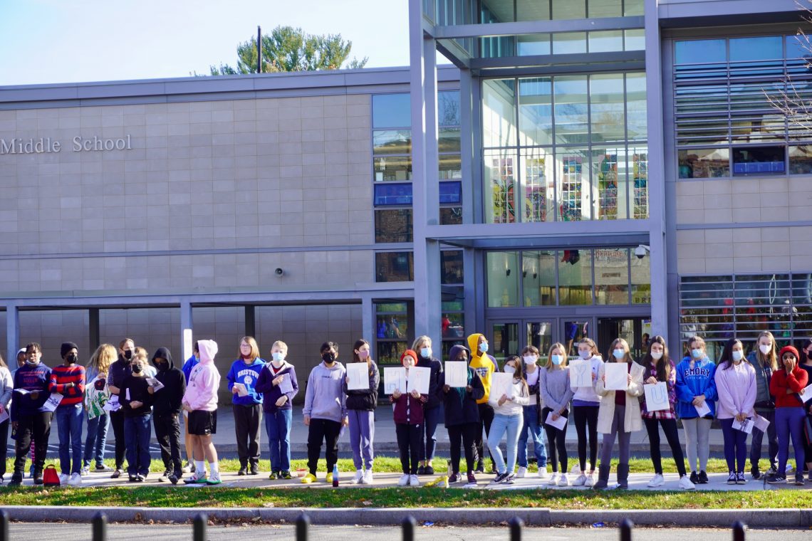 Bristow Middle School Students Bring Smiles to Veterans with Gift of Flag WeHa West