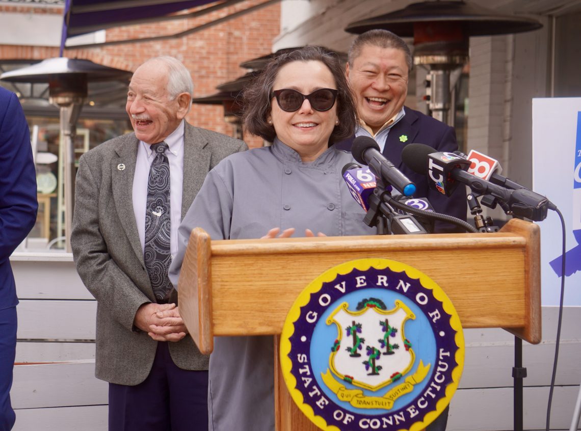 West Hartford Center Serves as Backdrop for Signing of Outdoor Dining