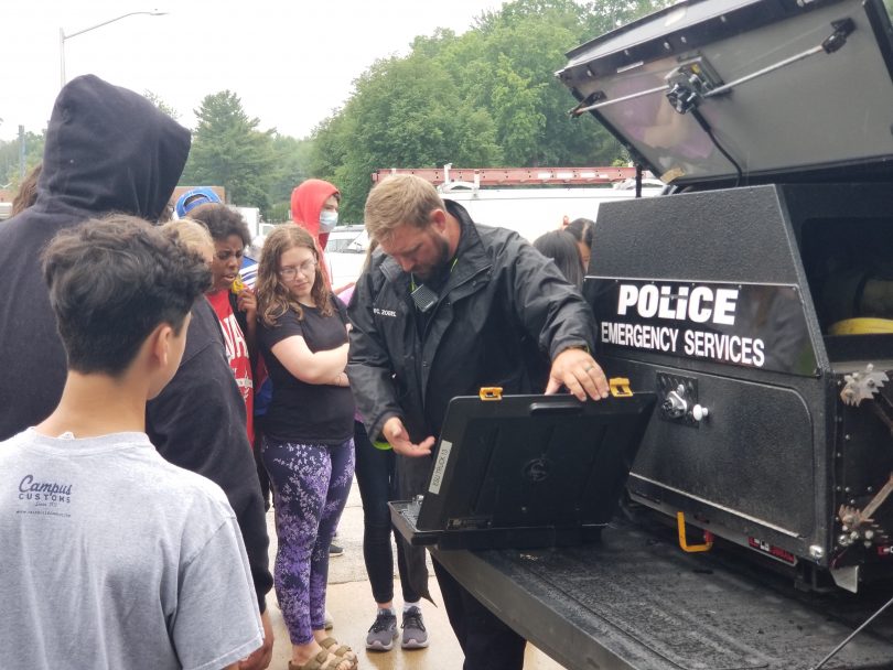 WHPD officer Matthew Zobel showing off equipment - We-Ha | West ...
