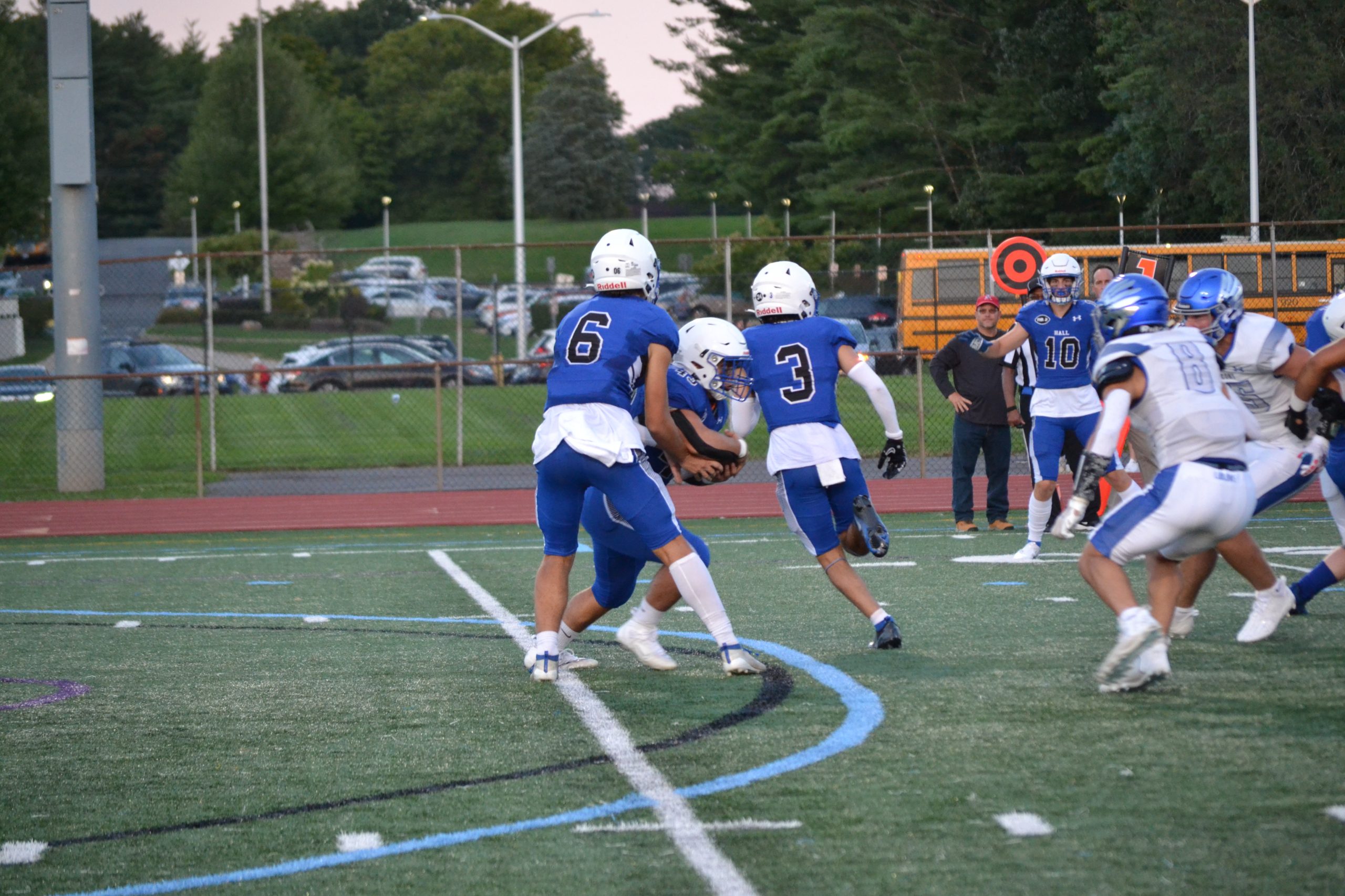 Bode Smith Hands Off To Ryan Zydanowicz As Anthony Mangini (3) Looks ...