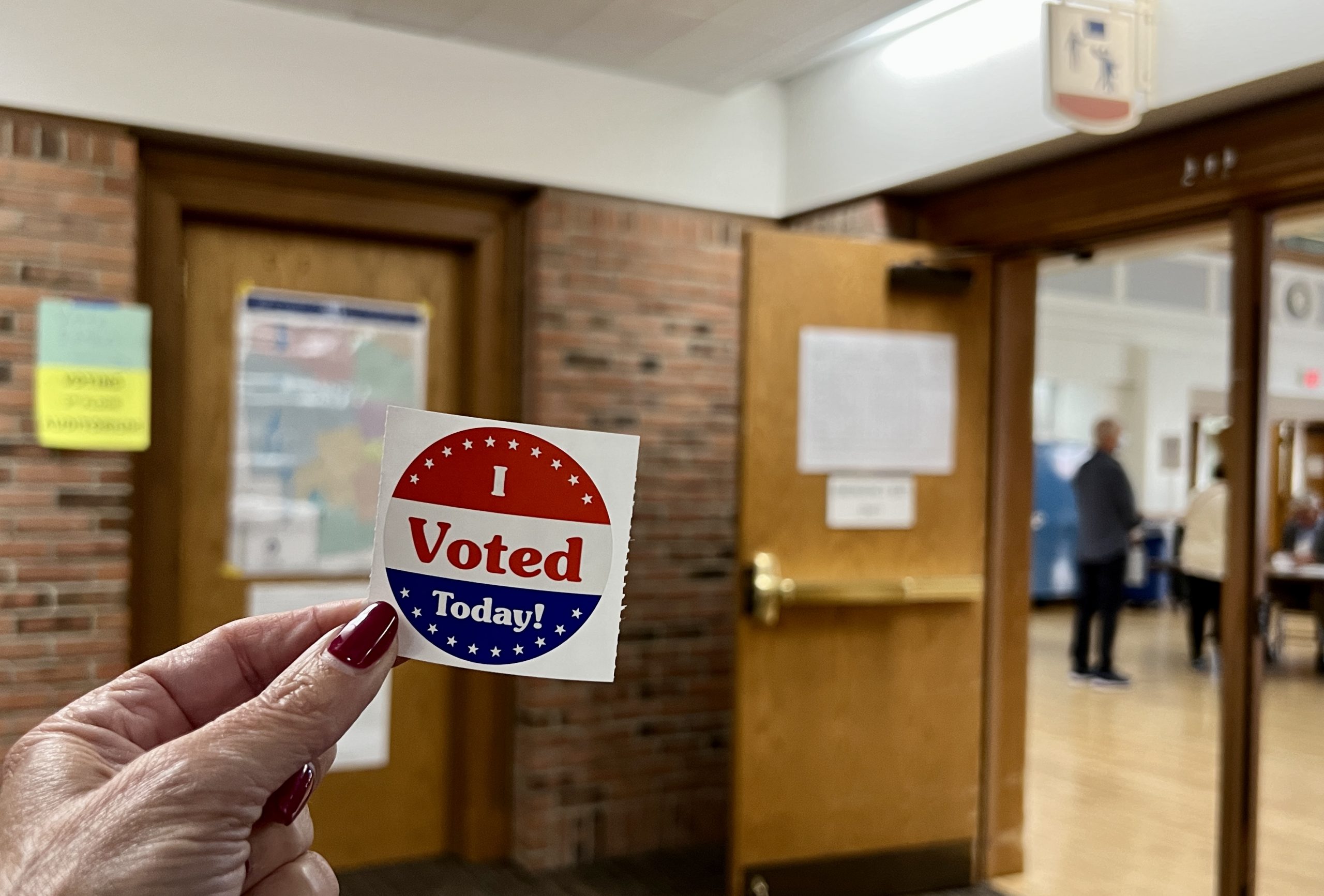 voting sticker town hall