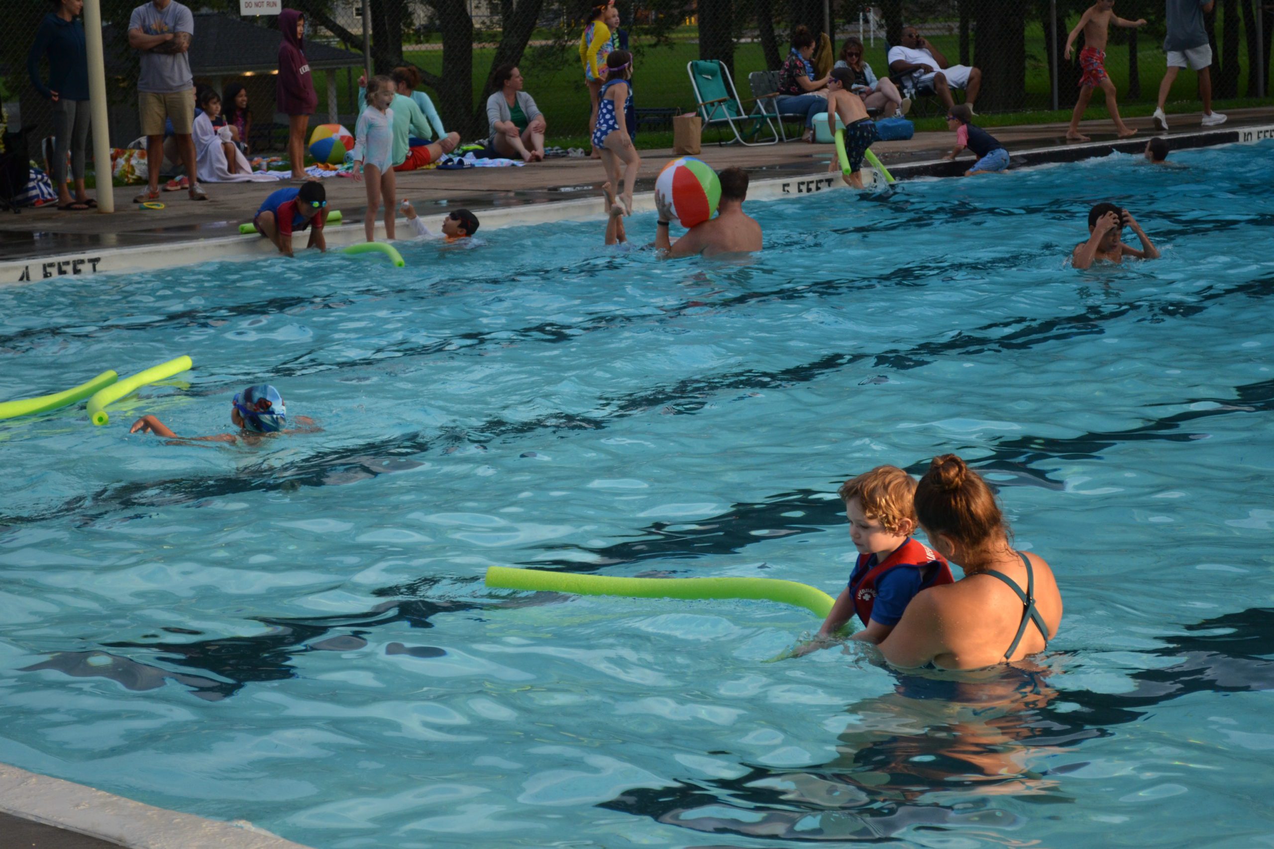 Outdoor pools family fun night